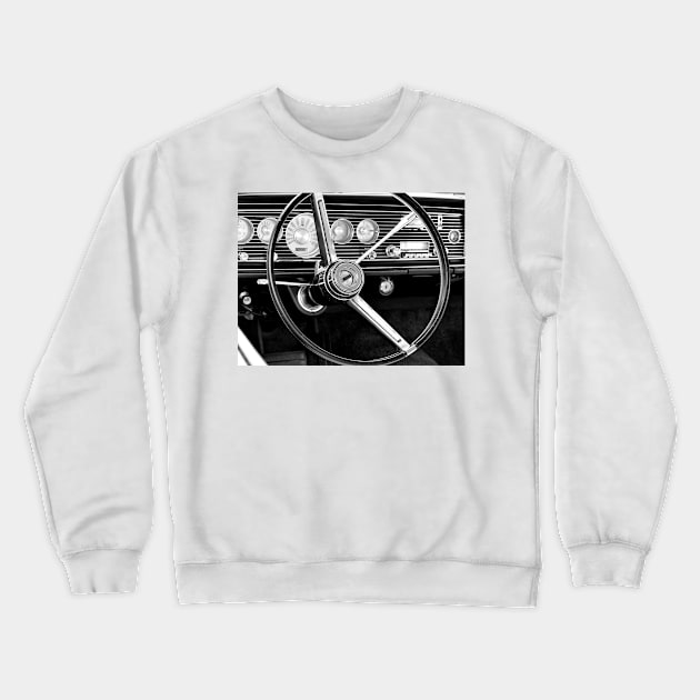 Steering Wheel Classic Car Crewneck Sweatshirt by Beate Gube